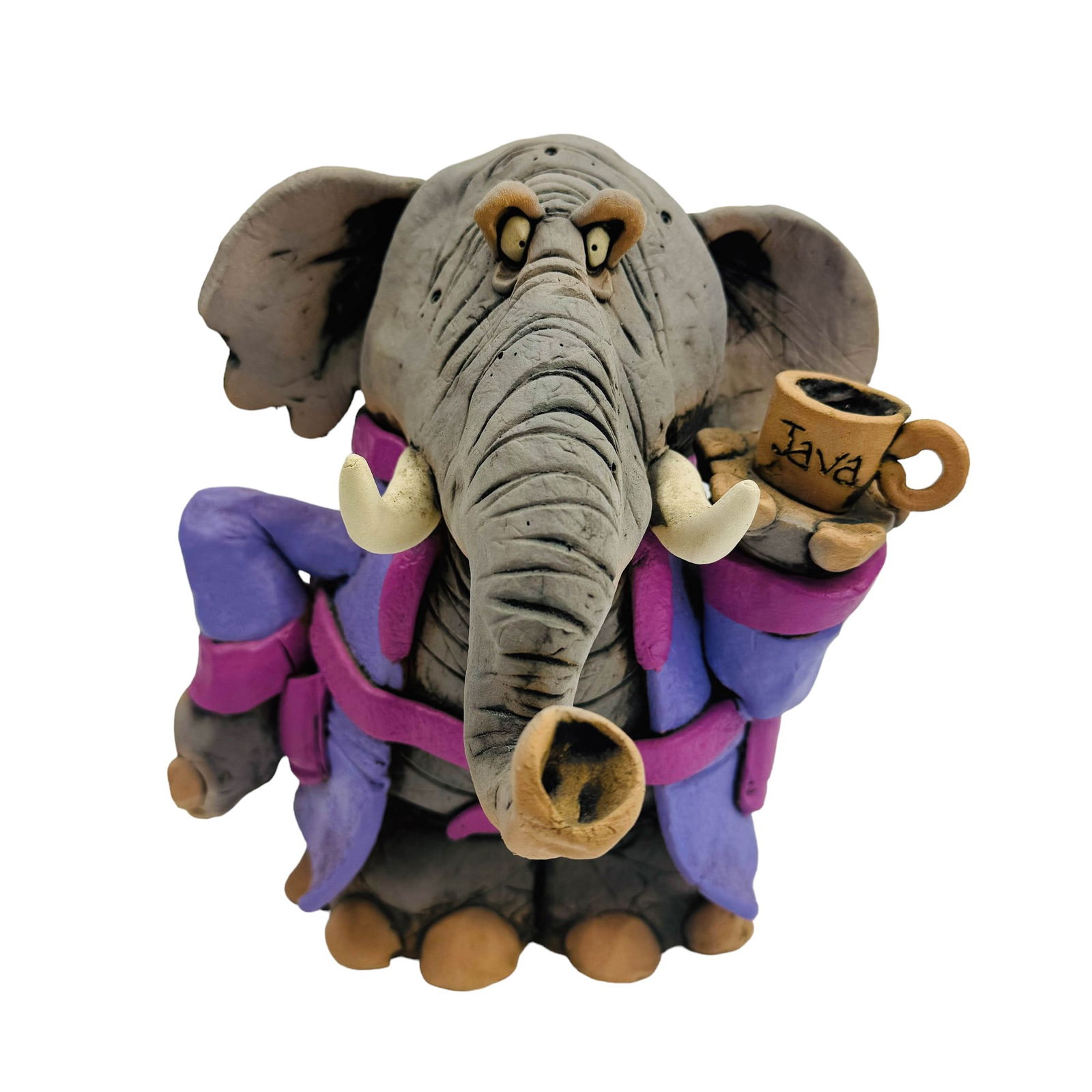 Whimsical Studio Pottery Elephant Sculpture SIGNED (1 of 5)
