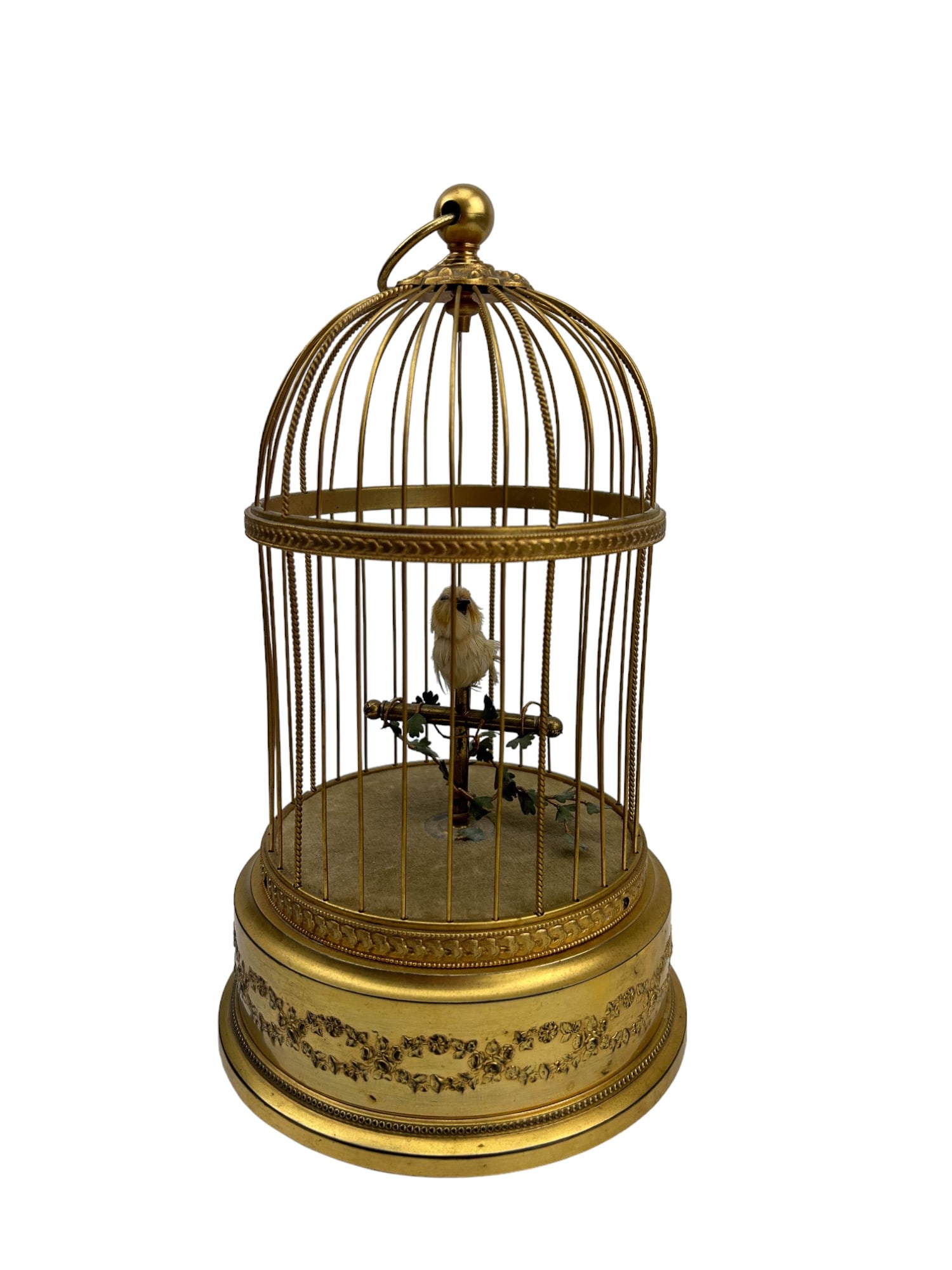 French Mechanical Singing Bird in Cage Music Box (1 of 7)