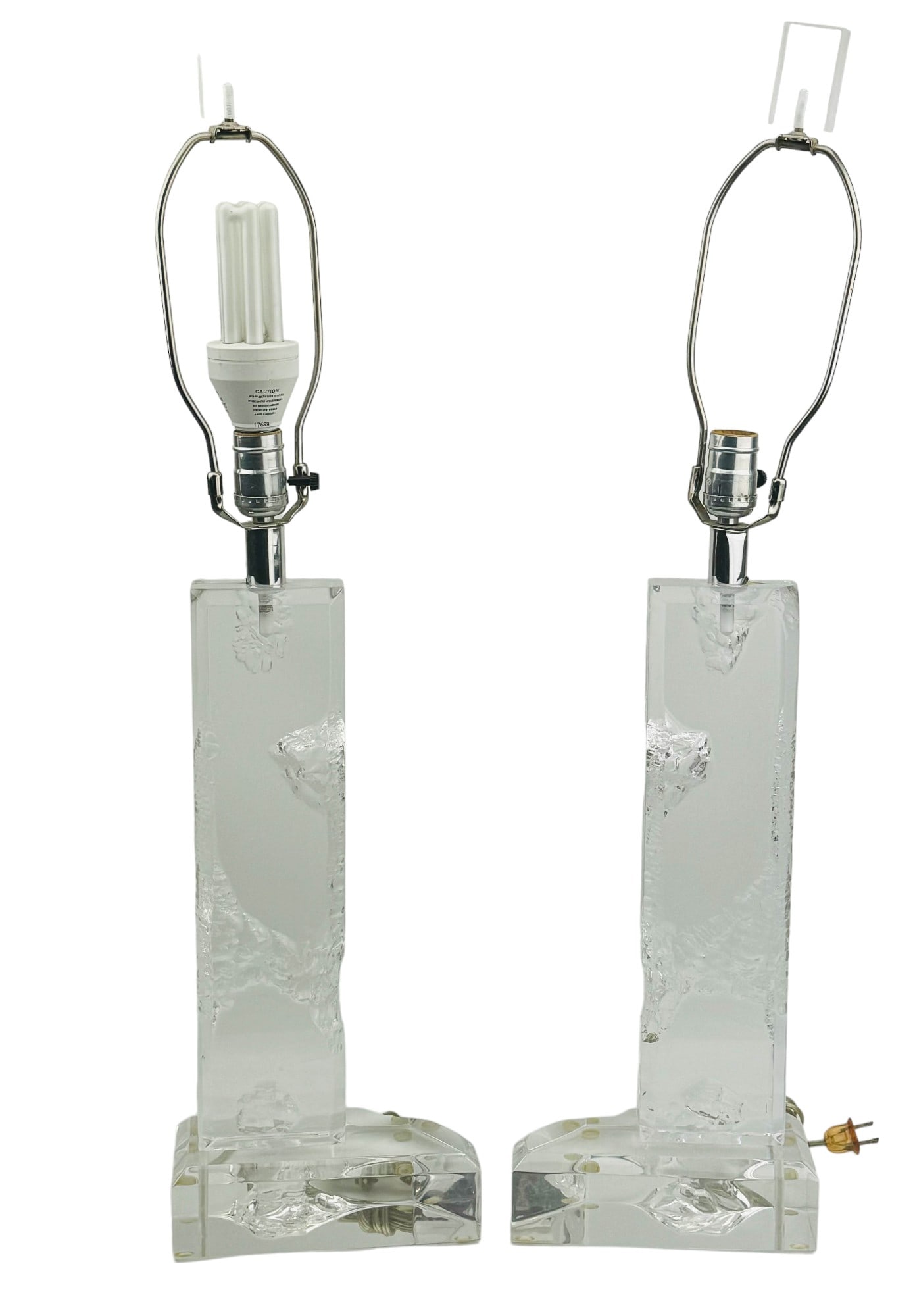 Mid Century Modern Lucite Acrylic Table Lamps PAIR (1 of 3)