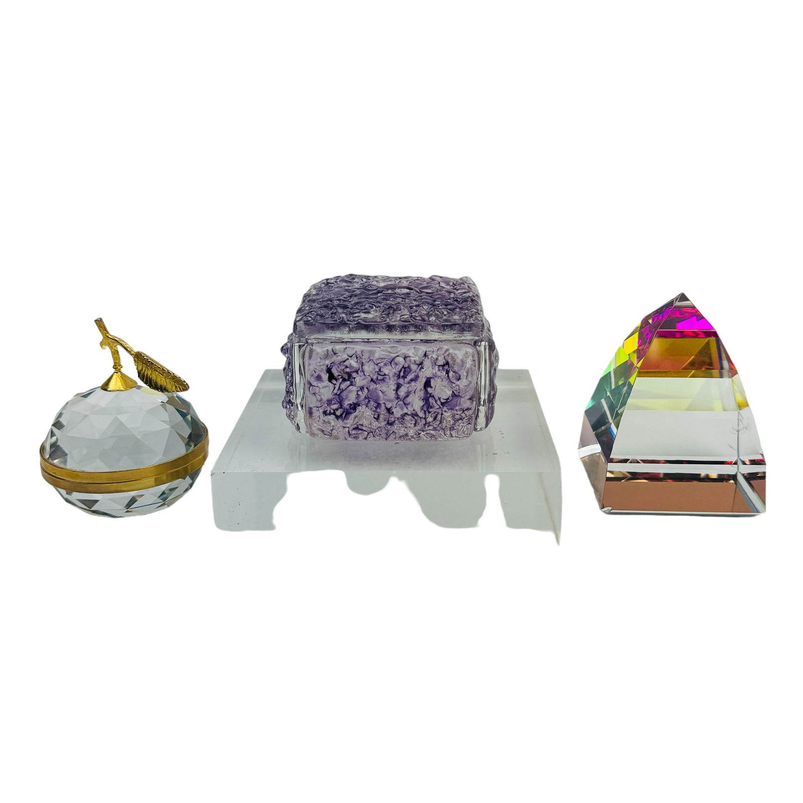 Swarovski Apple Frame Pyramid Paperweight Box LOT (1 of 6)