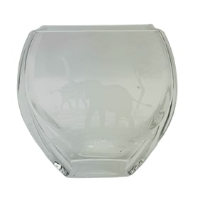 Queen Lace Kenyan African Elephant Art Glass Vase