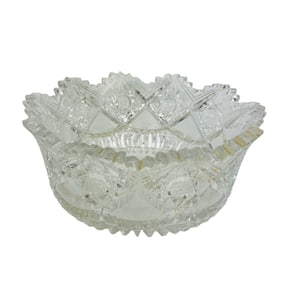 American Brilliant Period Cut Glass Crystal Bowl