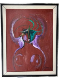 Signed Mystery Artist Portrait Woman Oil Painting