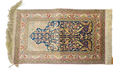 Silk Tree of Life Floral Prayer Rug 24 x 16 1/2