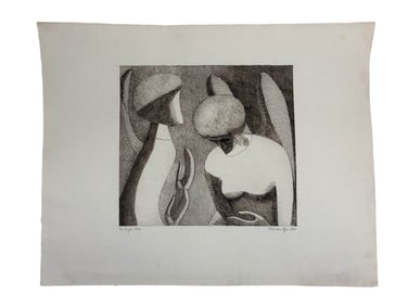 Claude Lyr 1916-1995 Figural LE Engraving SIGNED