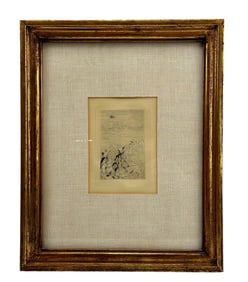 Sur La Plage A Berneval B&W Etching After Renoir