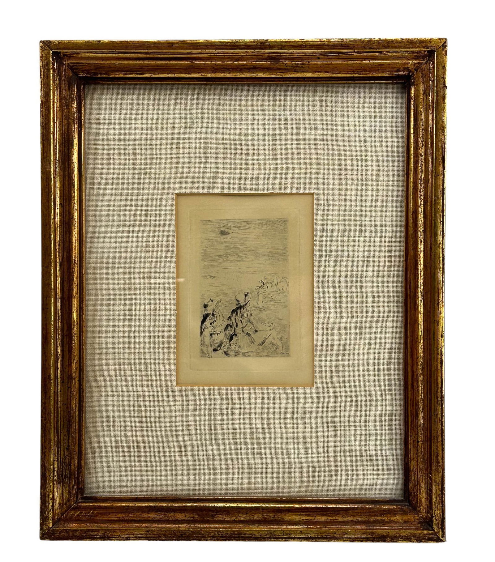 Sur La Plage A Berneval B&W Etching After Renoir (1 of 6)