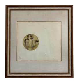 Lebadang 1922-2015 Nude w Cat LE Etching SIGNED