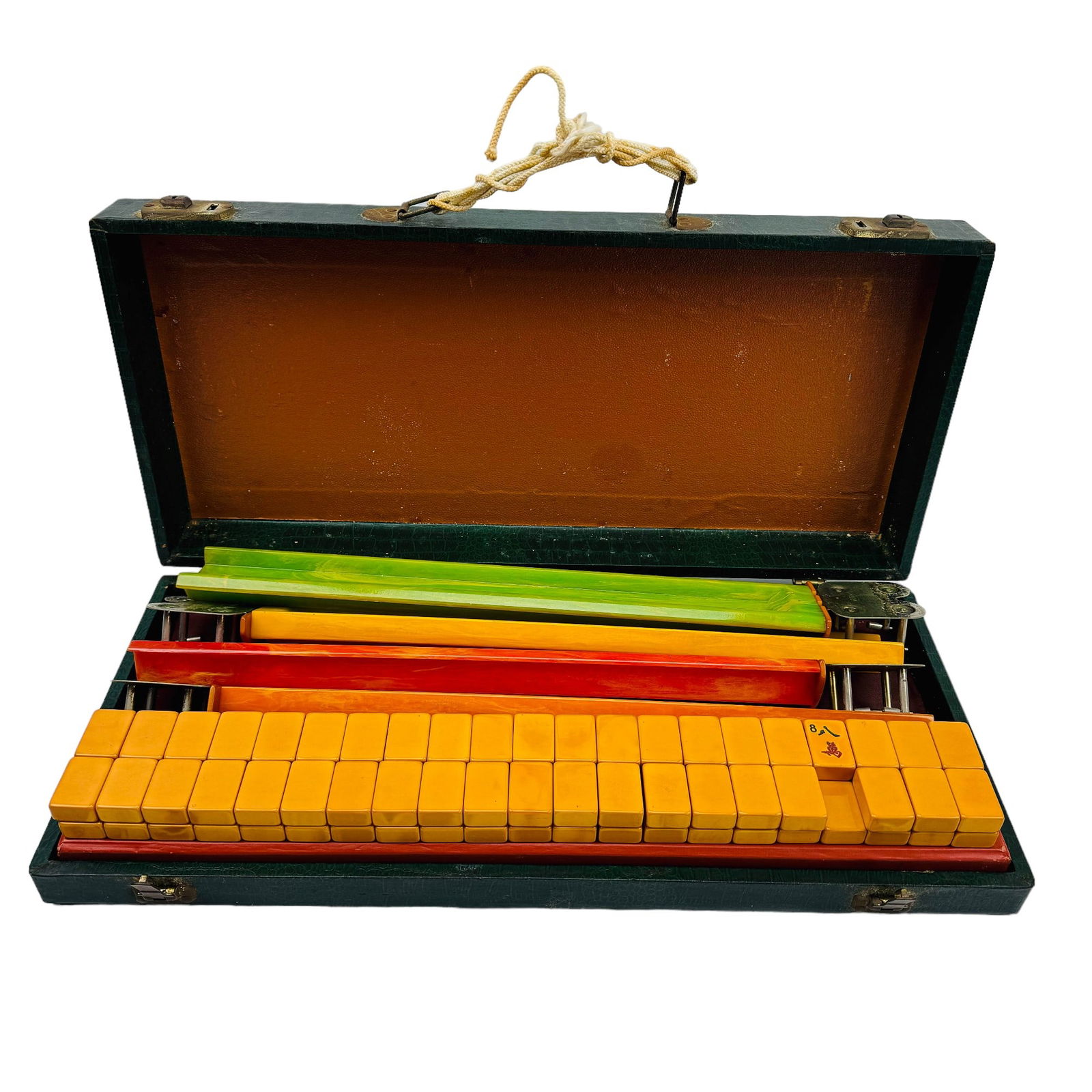 Chinese Mahjong 161 Bakelite Tile 4 Rack Game Set (1 of 7)