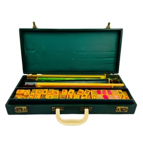Mahjong 150 Bakelite Tile 5 Rack Chinese Game Set