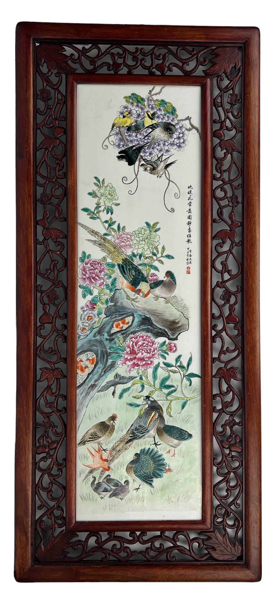 Chinese Export Pair Porcelain Painted Bird Plaques (1 of 6)