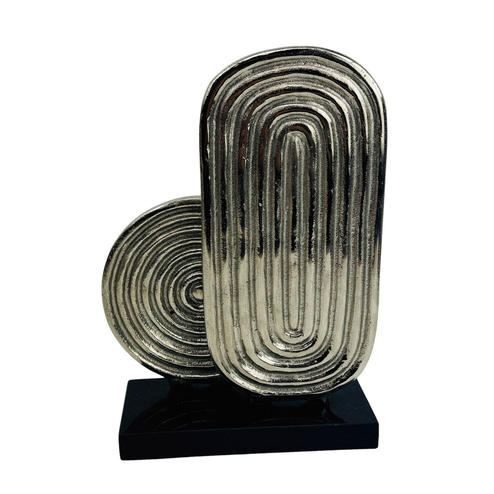 Modernist Abstract Metal Sculpture on Marble Base (1 of 4)