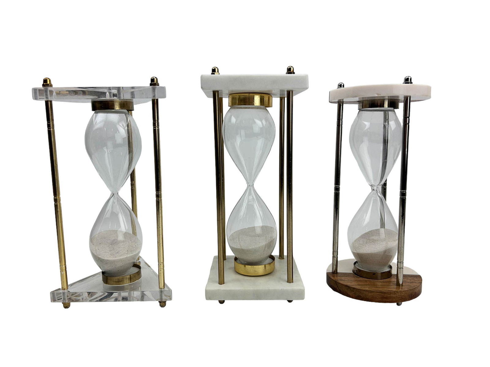 Hourglass Sand Timer Mixed Media Sandclocks 3p LOT (1 of 6)