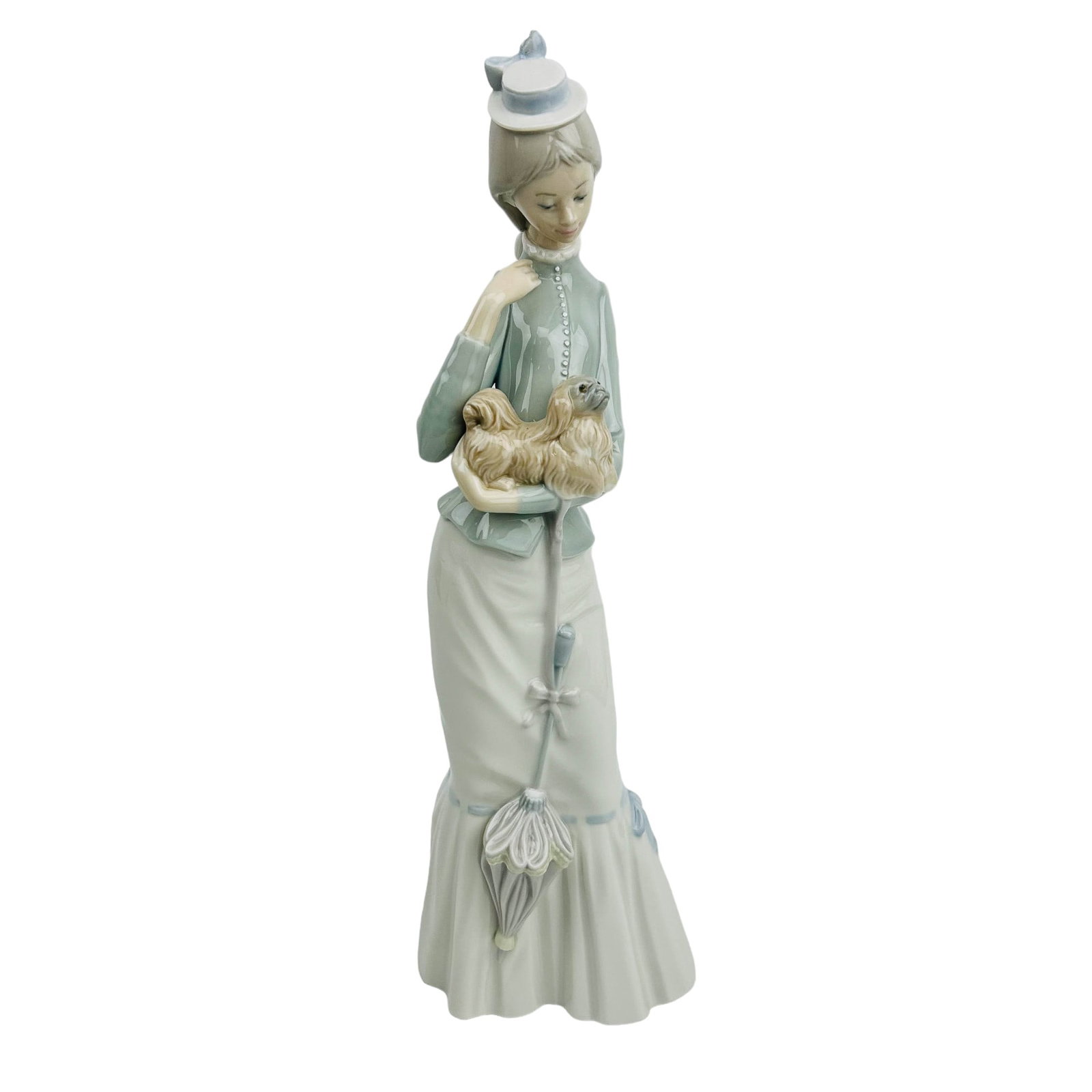 Lladro Walk with the Dog # 4893 Porcelain Figurine: Manufacturer : Lladro, Country of origin : Spain. Name : Walk with the Dog. Model number : 4893. Production years : 1974 - 2004. Designer : Jose Roig. Finish : Glazed. Subject matter features a young 