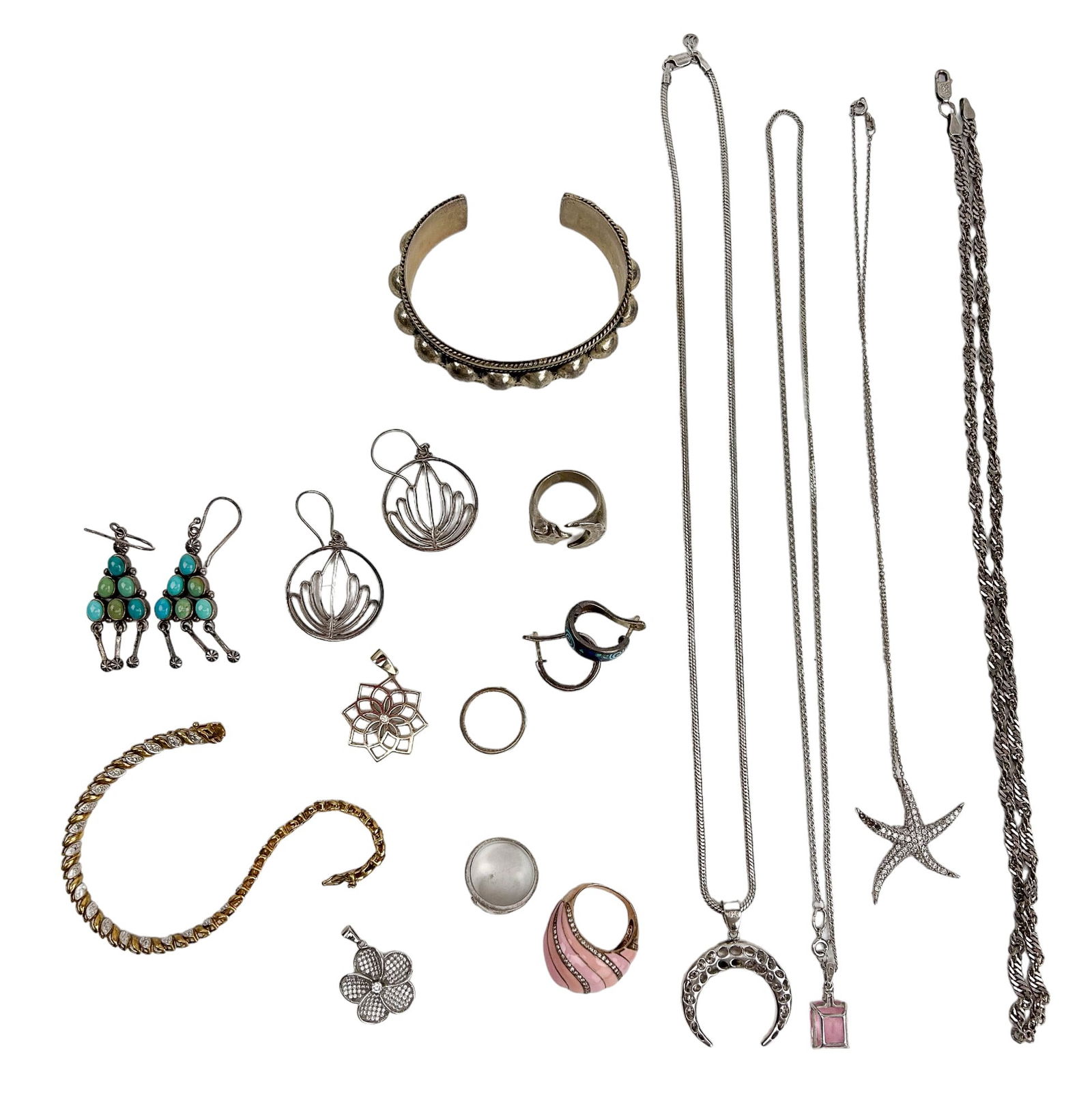 Estate Lot Sterling Silver Jewelry 160 Grams 15pcs (1 of 10)