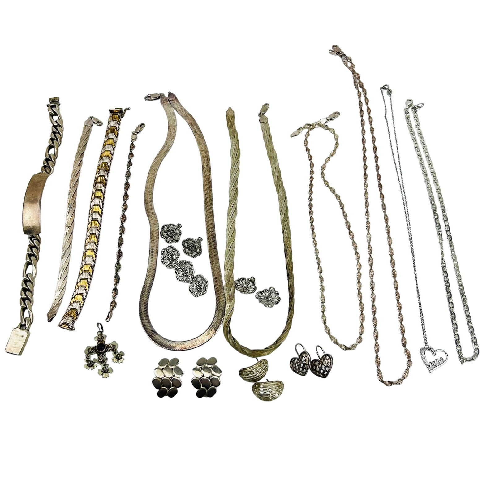 Vintage Lot 17 pcs. Sterling Silver Jewelry 212 g (1 of 11)