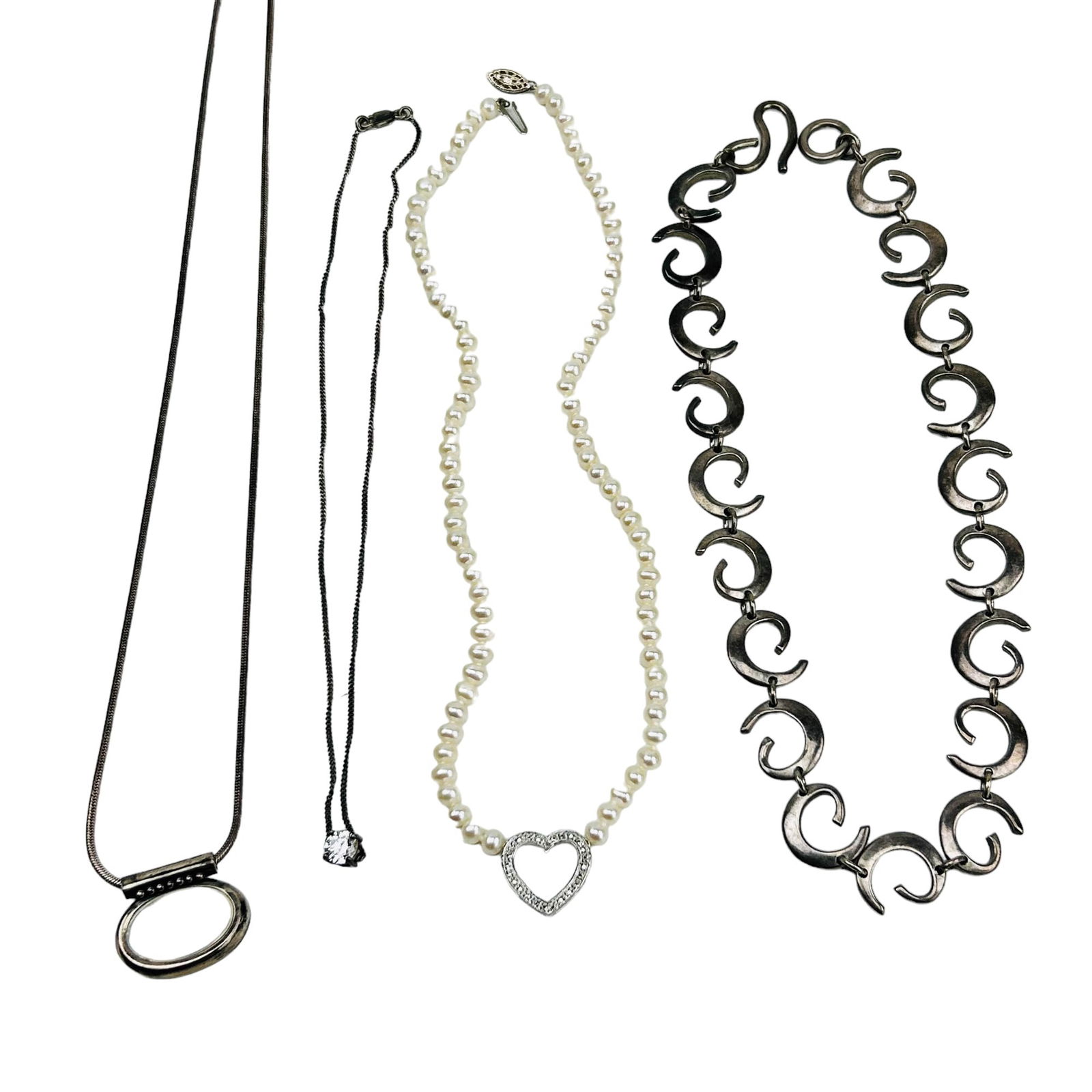 Sterling Freshwater Pearl MOP Pendant Necklace 4pc (1 of 5)