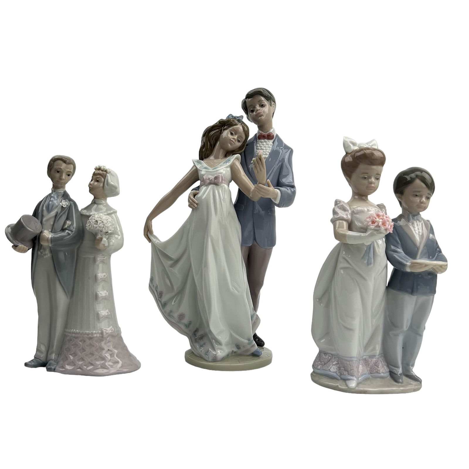 Lladro Spain Young Boy Girl Porcelain Figurine 3pc (1 of 8)