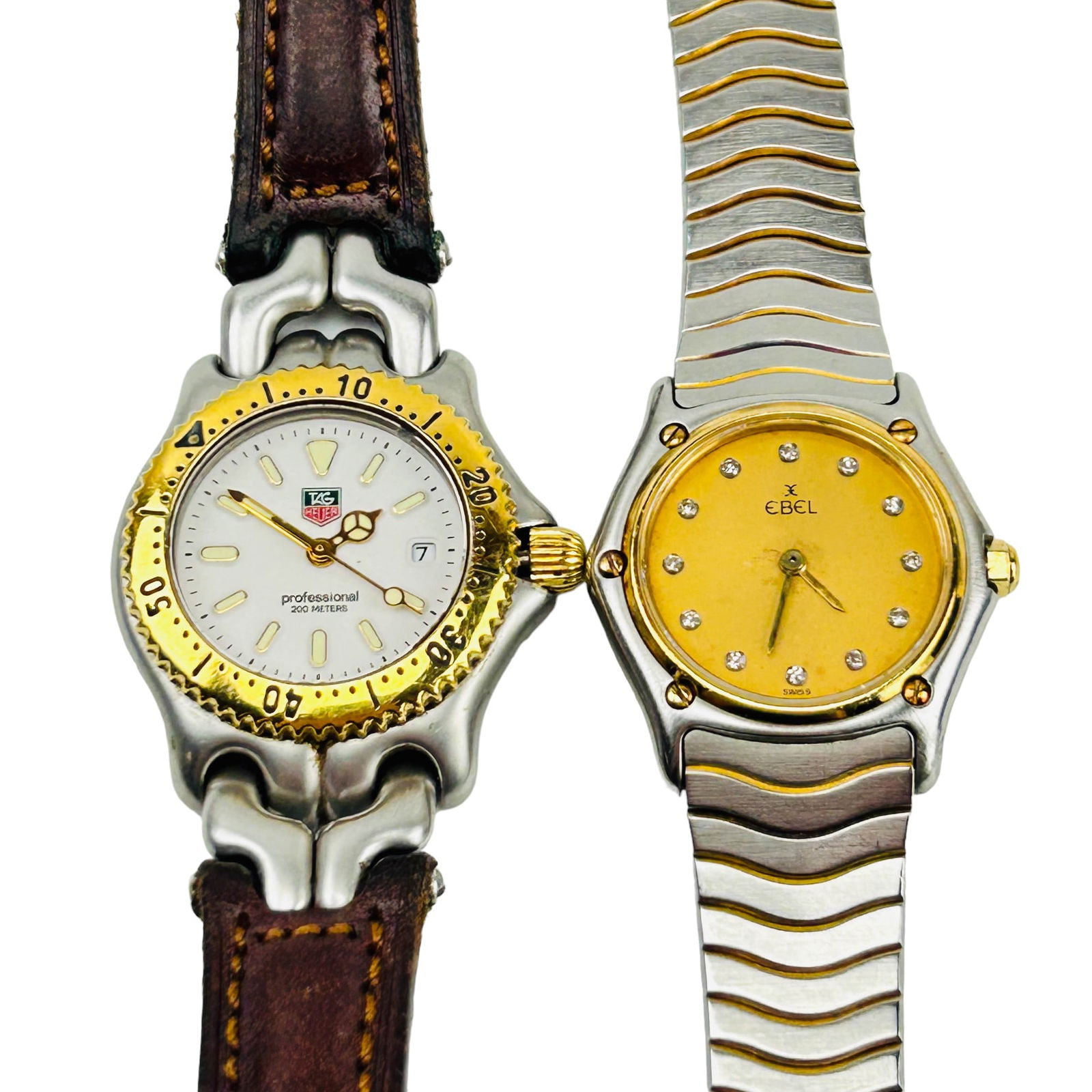 Ebel & Tag Heuer Stainless Gold & Leather Watches (1 of 6)