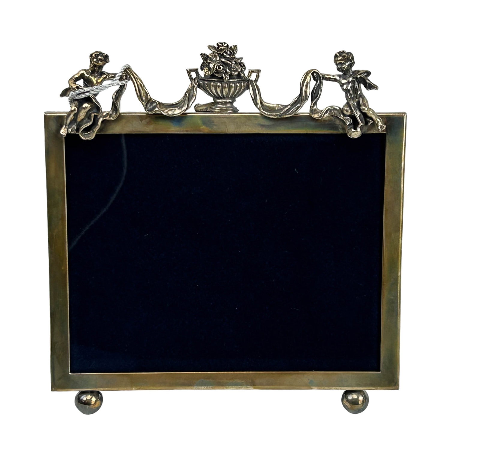 Raspini Sterling 925 Cherub Basket Photo Frame Box: Giovanni Raspini ~ celebrated Italian silversmith and jewelry designer based in Italy. All products are handmade, processed one by one, designed, modeled, constructed and finished exclusively within t