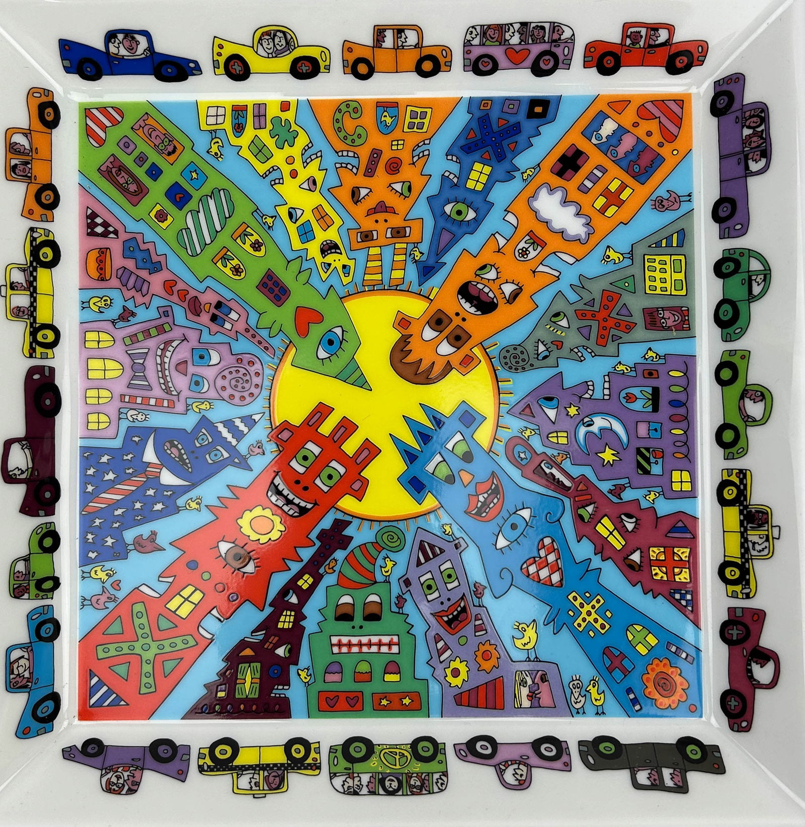 James Rizzi Rosenthal Pop Art Porcelain Tray w Box (1 of 5)