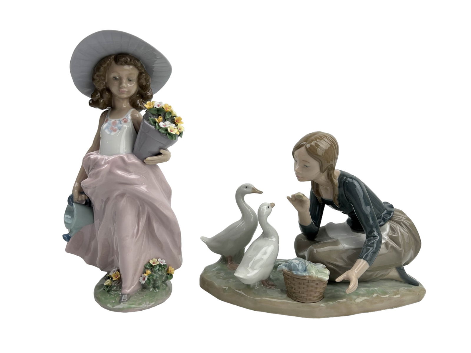 Lladro Girl Duck Water Can Porcelain Figurine 2pc (1 of 4)