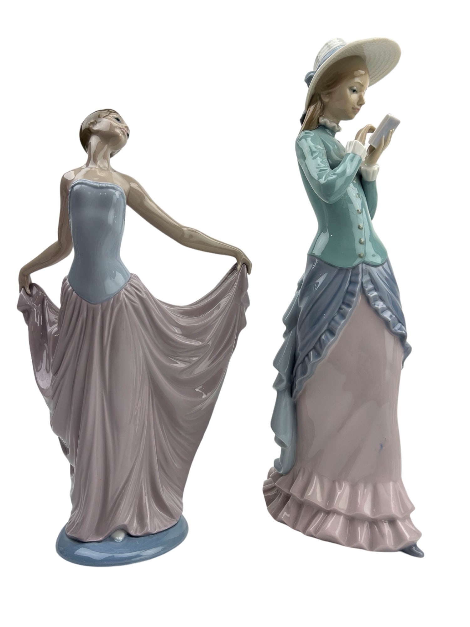 Lladro Dancer & Reading Porcelain Figurines 2p LOT (1 of 6)