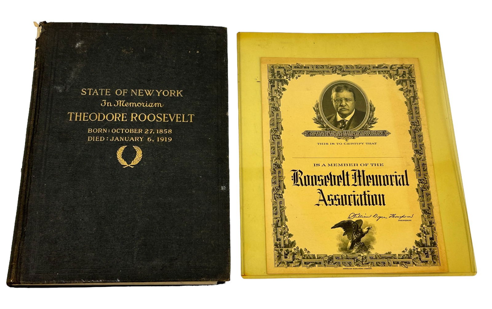 Roosevelt Memorial Biography & Certificate 2pc LOT (1 of 5)