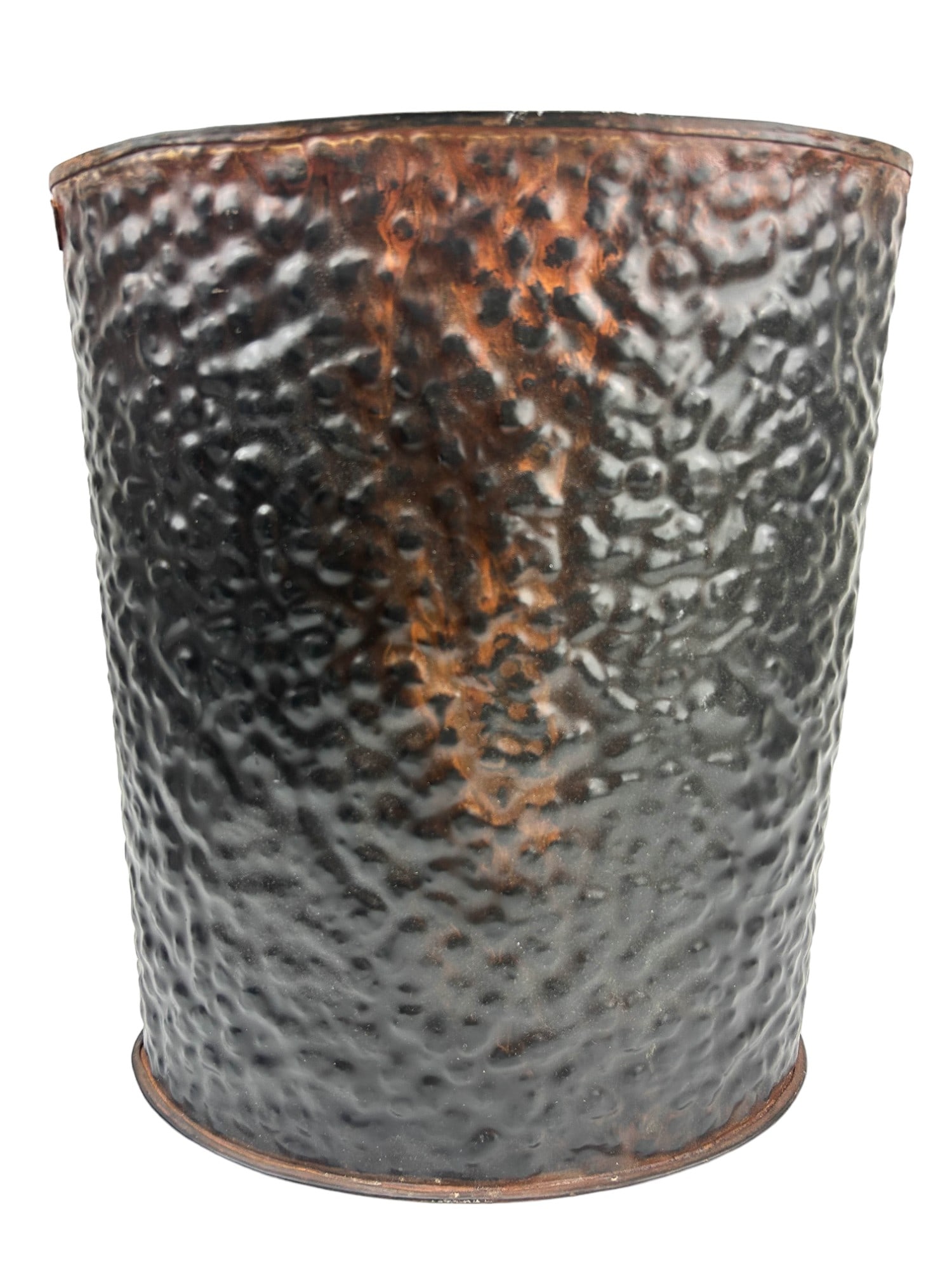 Jan Barboglio Hammered Iron Oval Metal Wastebasket (1 of 3)