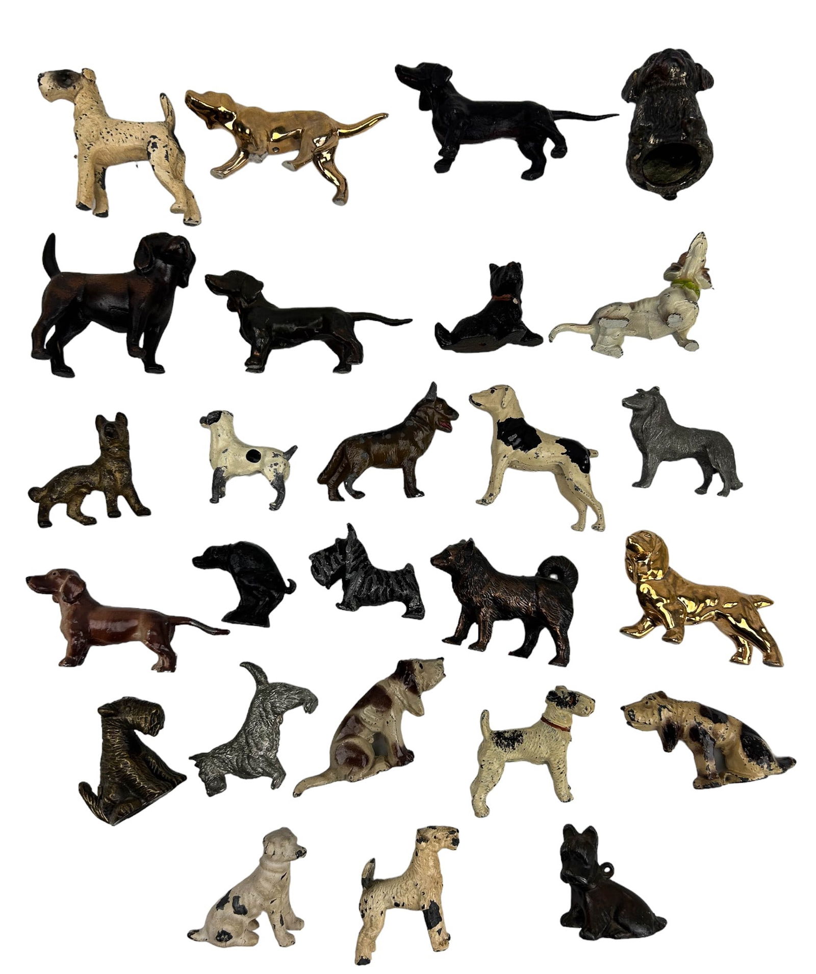 Antique Miniature K9 Dog Figurines 26pc ESTATE LOT (1 of 6)