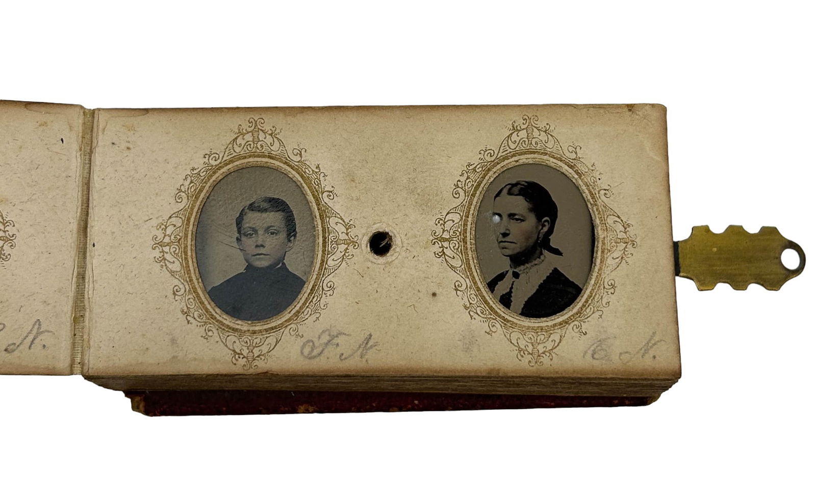 Antique Mini Tintype Portrait Photograph Album (1 of 8)