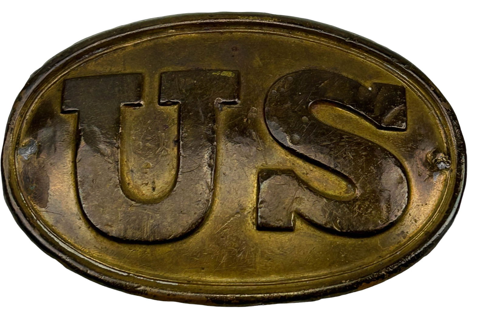 Antique Civil War Lead Filled US Waist Belt Buckle (1 of 3)