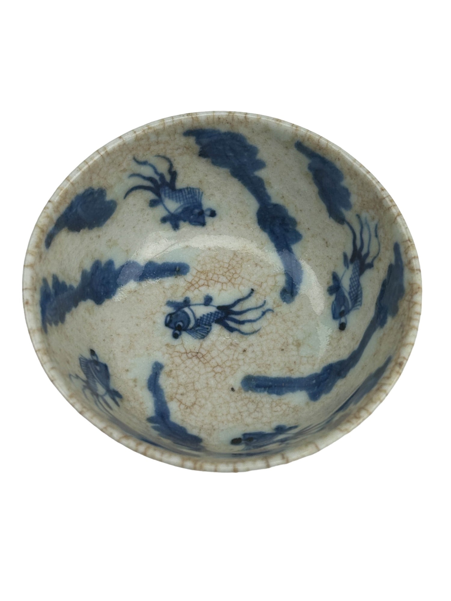 Chinese Porcelain Koi Goldfish Blue White Bowl (1 of 5)
