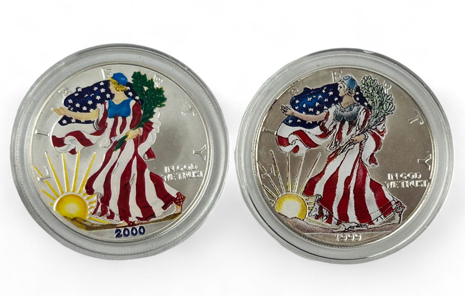 1999 & 2000 Fine Silver American Eagle US Dollar (1 of 6)
