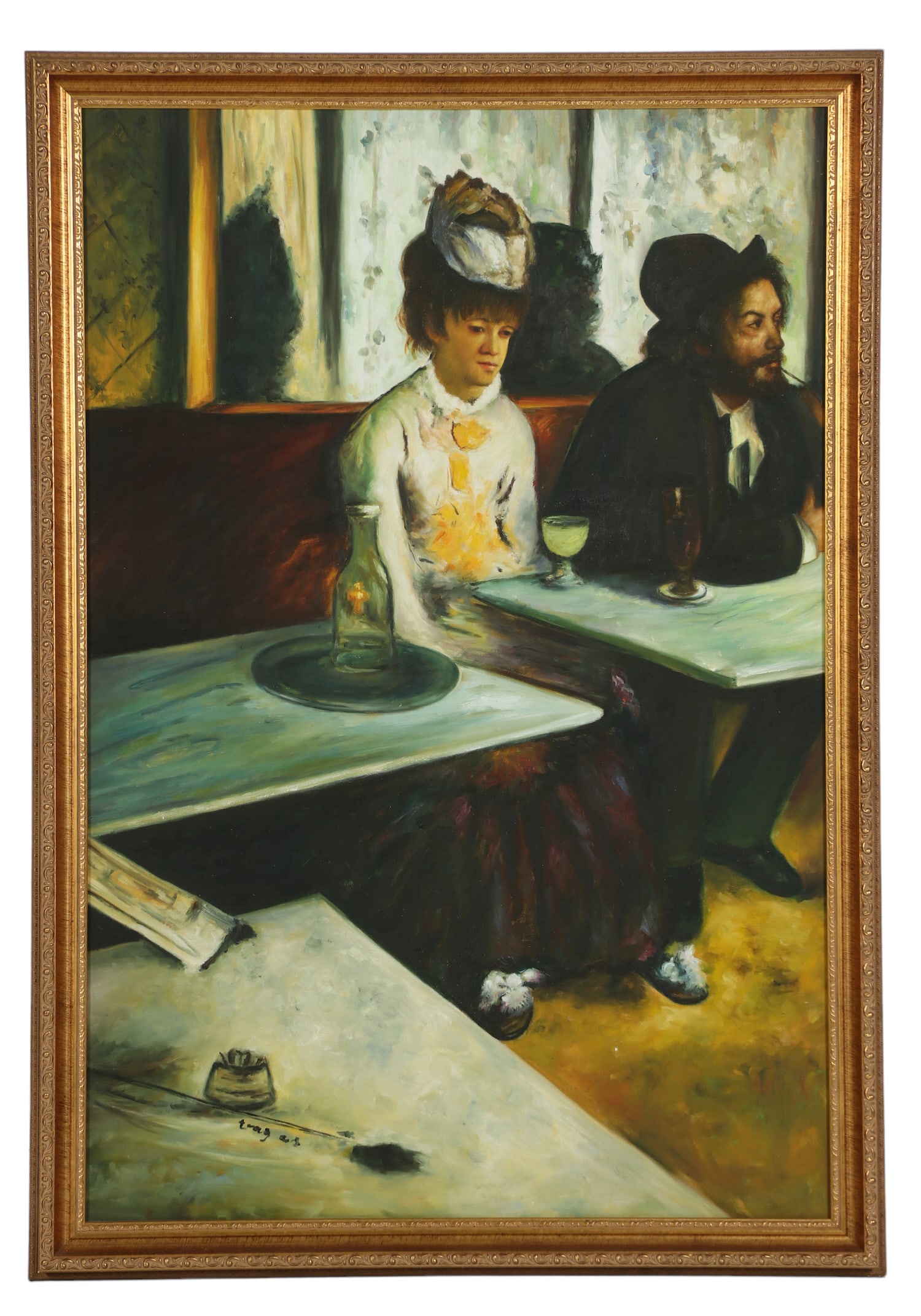 In A Cafe Landscape Oil Painting after Edgar Degas (1 of 4)