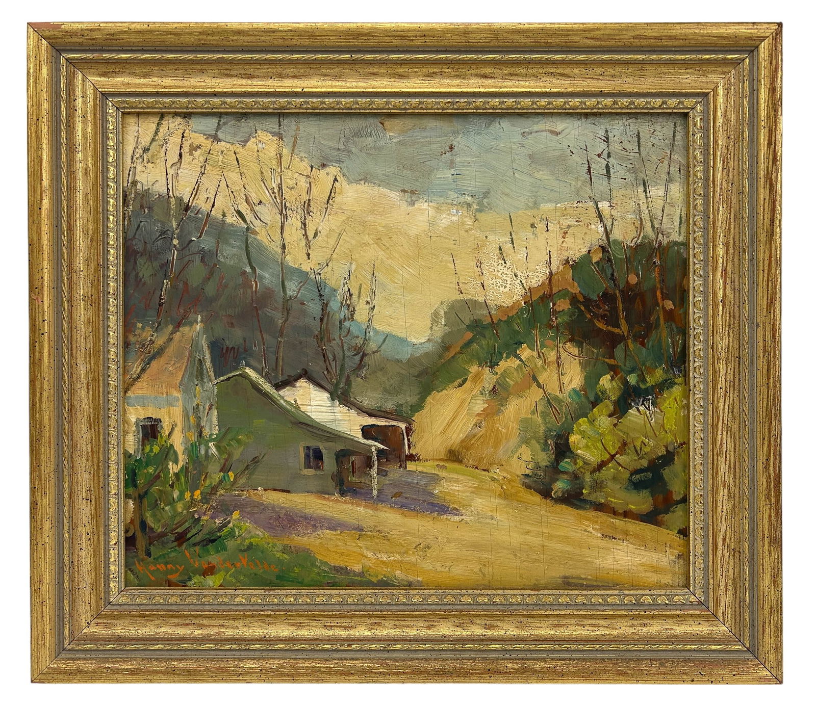Hanny Van Der Velde 1883-1959 Cottage Oil Painting (1 of 4)