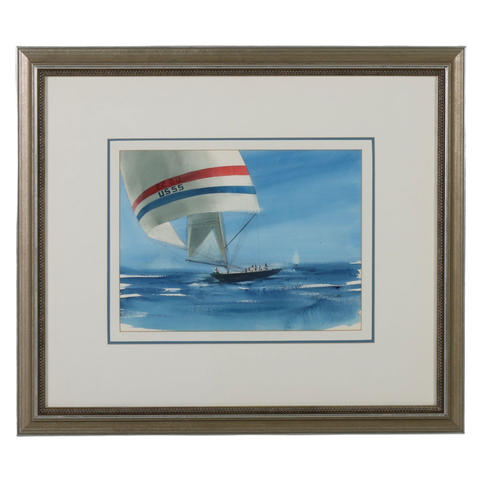 Millard Wells 1921-2012 America Cup Yacht Painting (1 of 6)