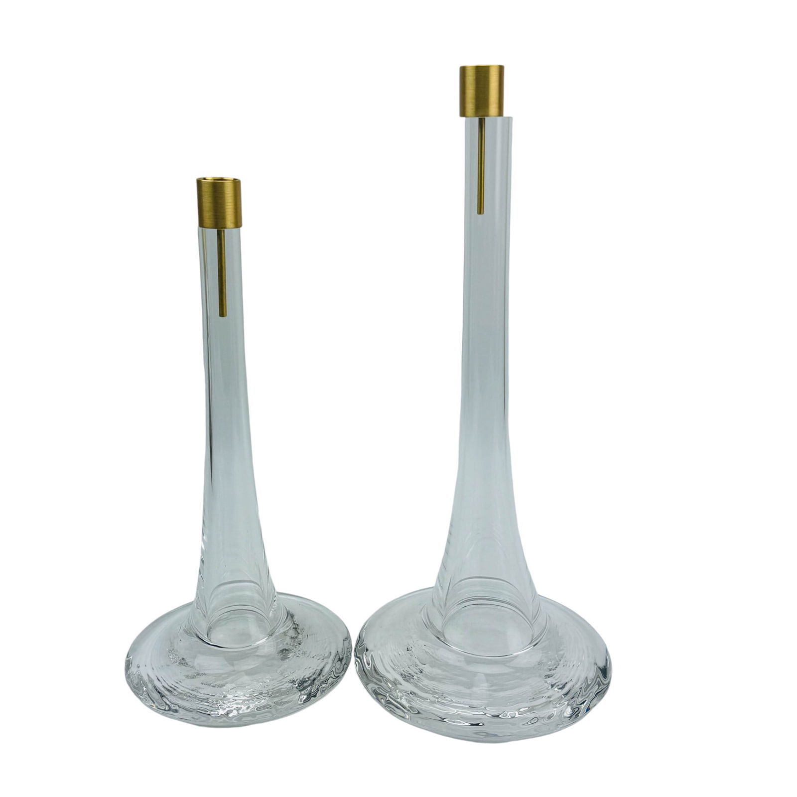 Lugano Studio Blown Art Glass Candleholders 2p LOT (1 of 4)