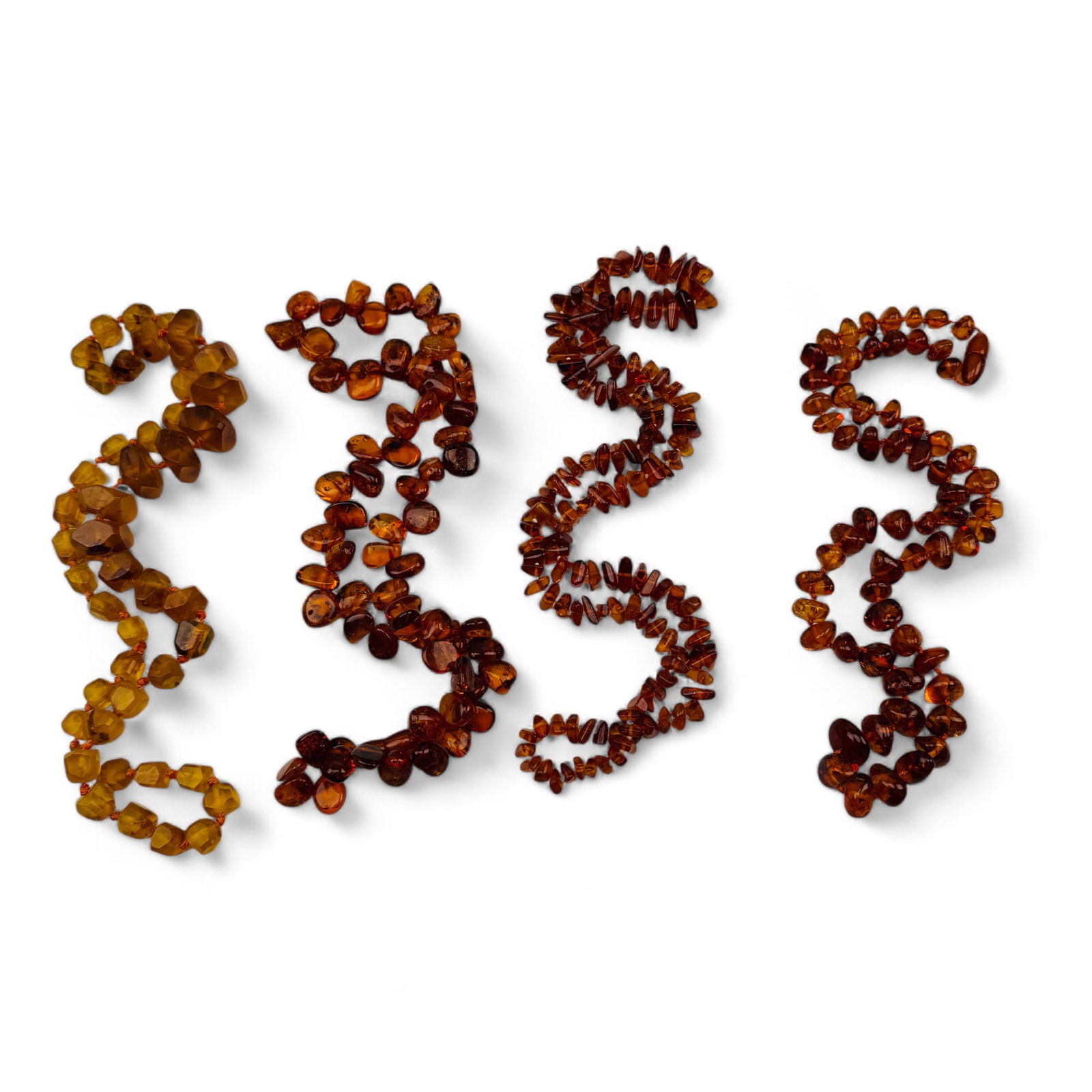 Baltic Honey Cognac Nugget Amber Necklace 4pc LOT (1 of 3)