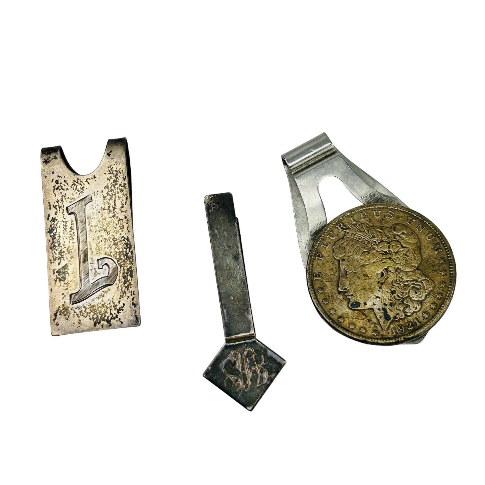 US Morgan Dollar Sterling Silver Money Clip 3p LOT (1 of 8)