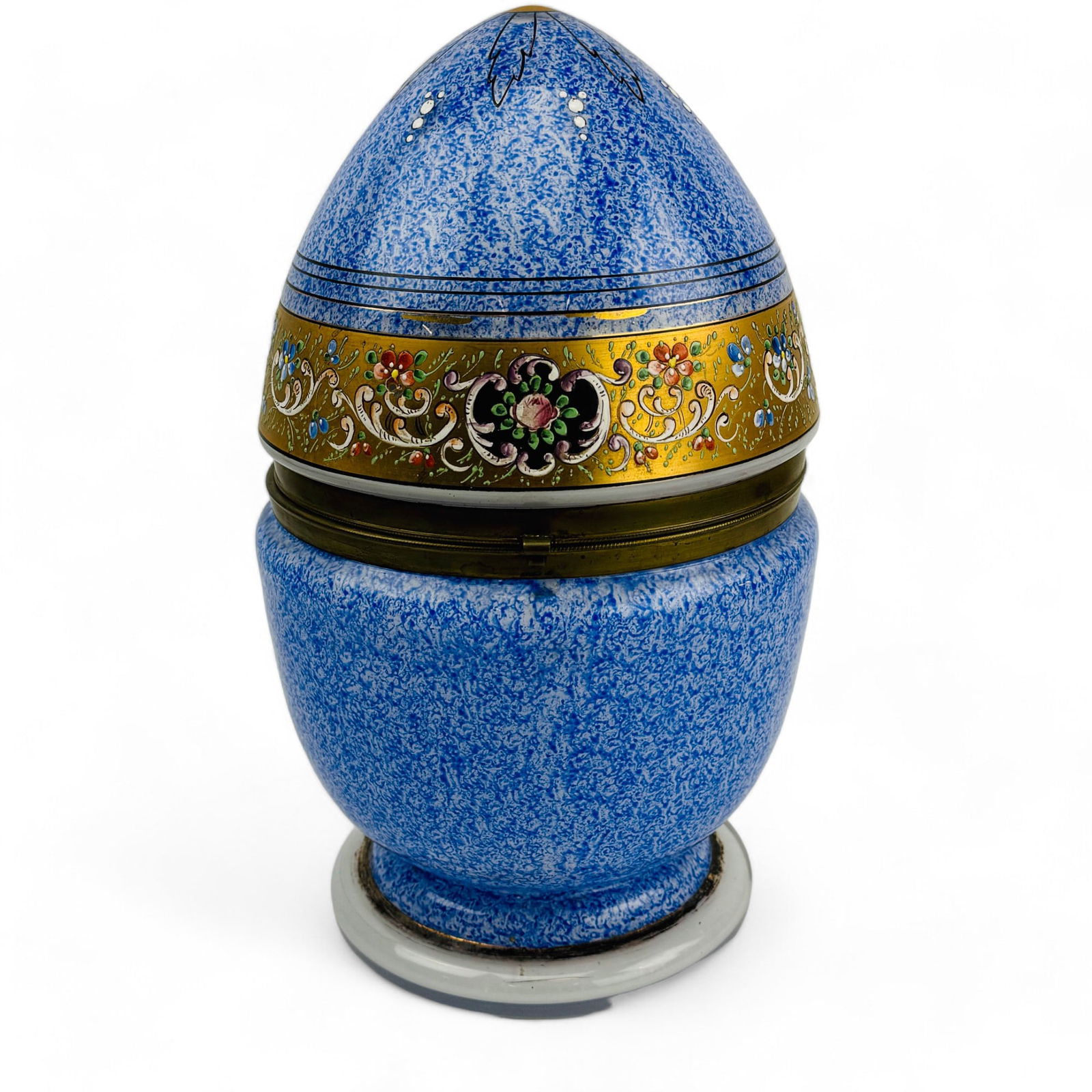 Czech Painted Glass Egg Liquor Shot Glass Decanter (1 of 4)