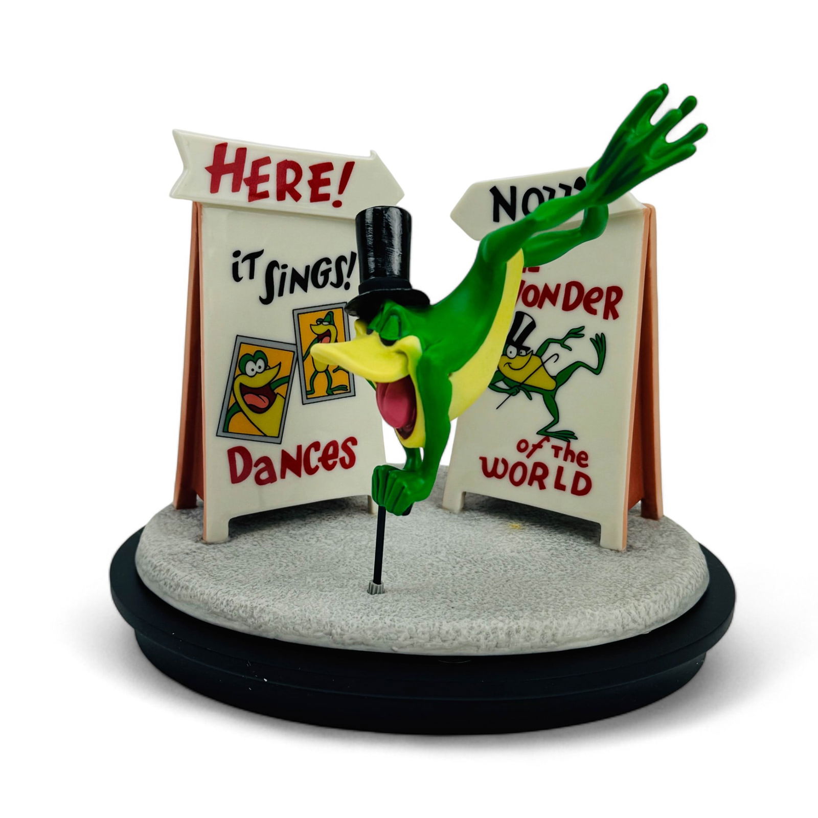 Looney Tunes Michigan Rag One Froggy Evening w Box: Porcelain hand painted curio cabinet display of The Warner Brothers Looney Tunes Goebel Michigan Rag Figurine "One Froggy Evening". Executed in a limited edition size, this one being number 1145 of on