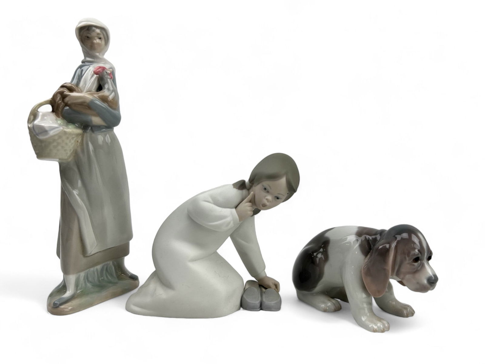Lladro Girl w Rooster Dog Child Porcelain Figurine (1 of 5)