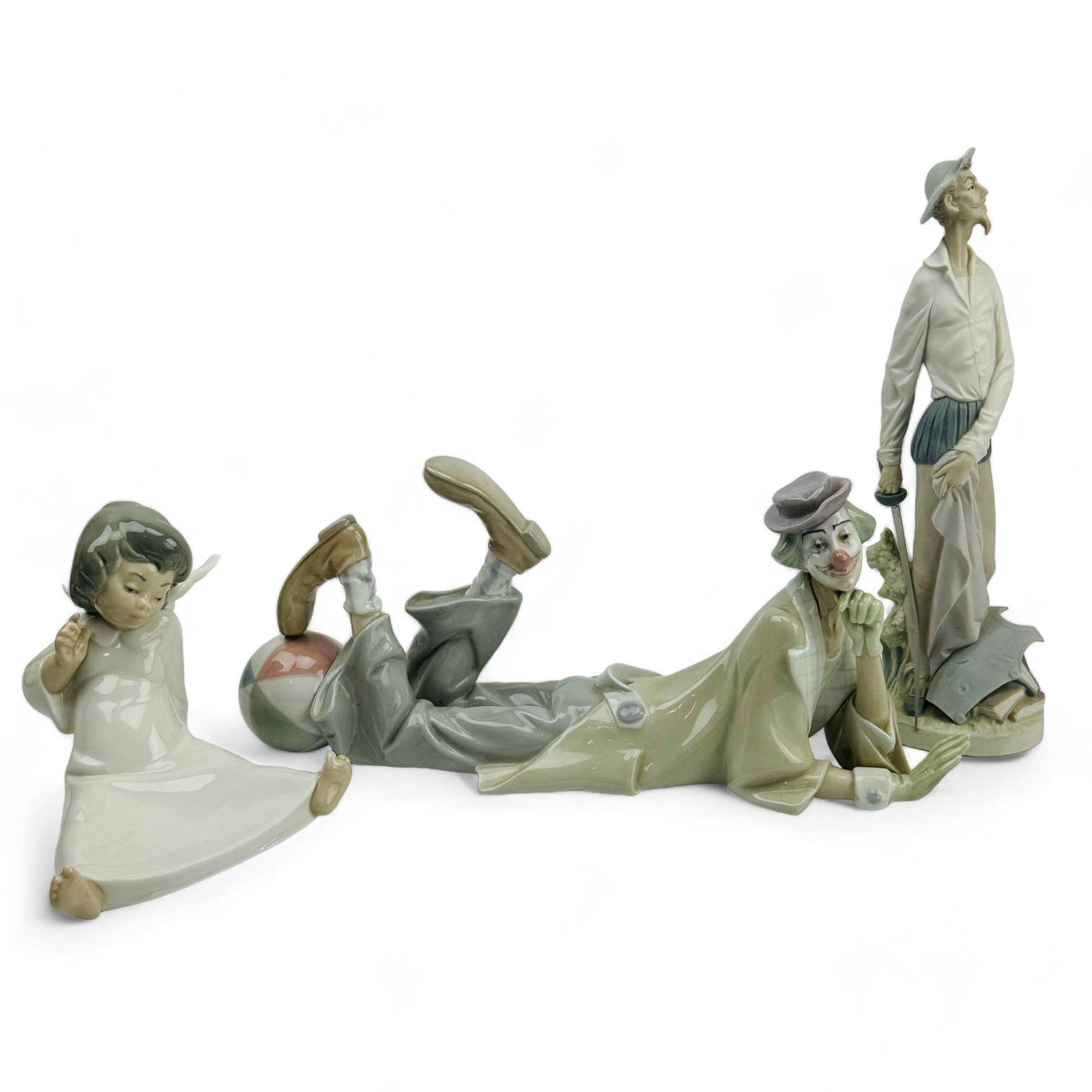 Lladro Angel Clown Quixote Porcelain Figurines 3pc (1 of 4)