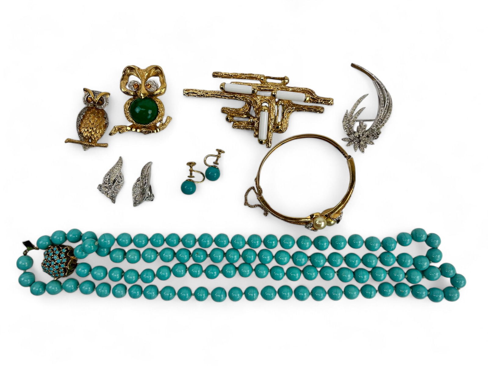 Panetta Jewelry Pin Bangle Earring Necklace 8p LOT (1 of 8)