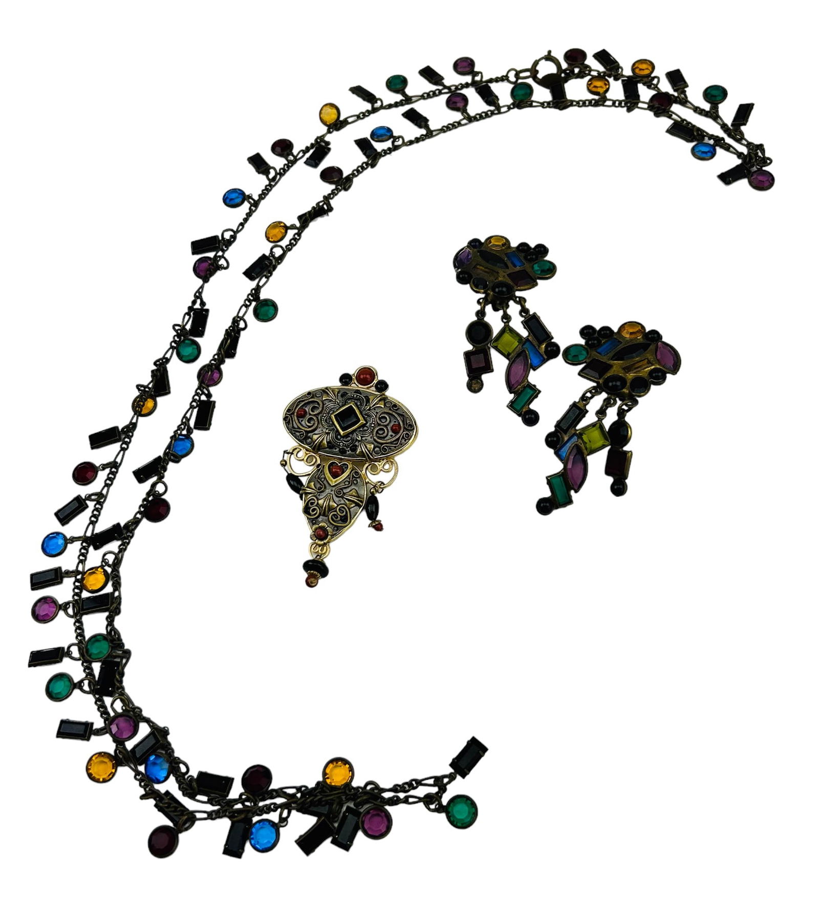 Michal Golan & Sorelli Pin Earrings Necklace LOT (1 of 6)