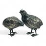 Pair of Silver Plated Quail Game Bird Figurines