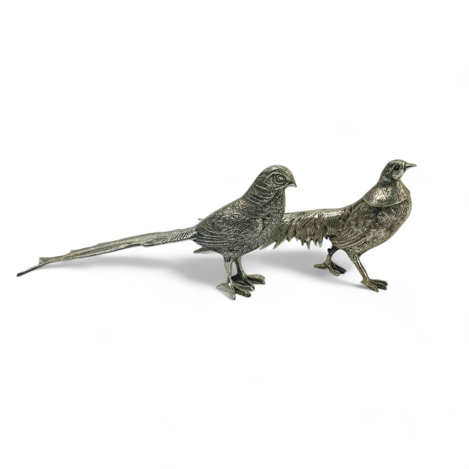 Lot of 2 Vintage Silver Plated Pheasant Figurines (1 of 3)