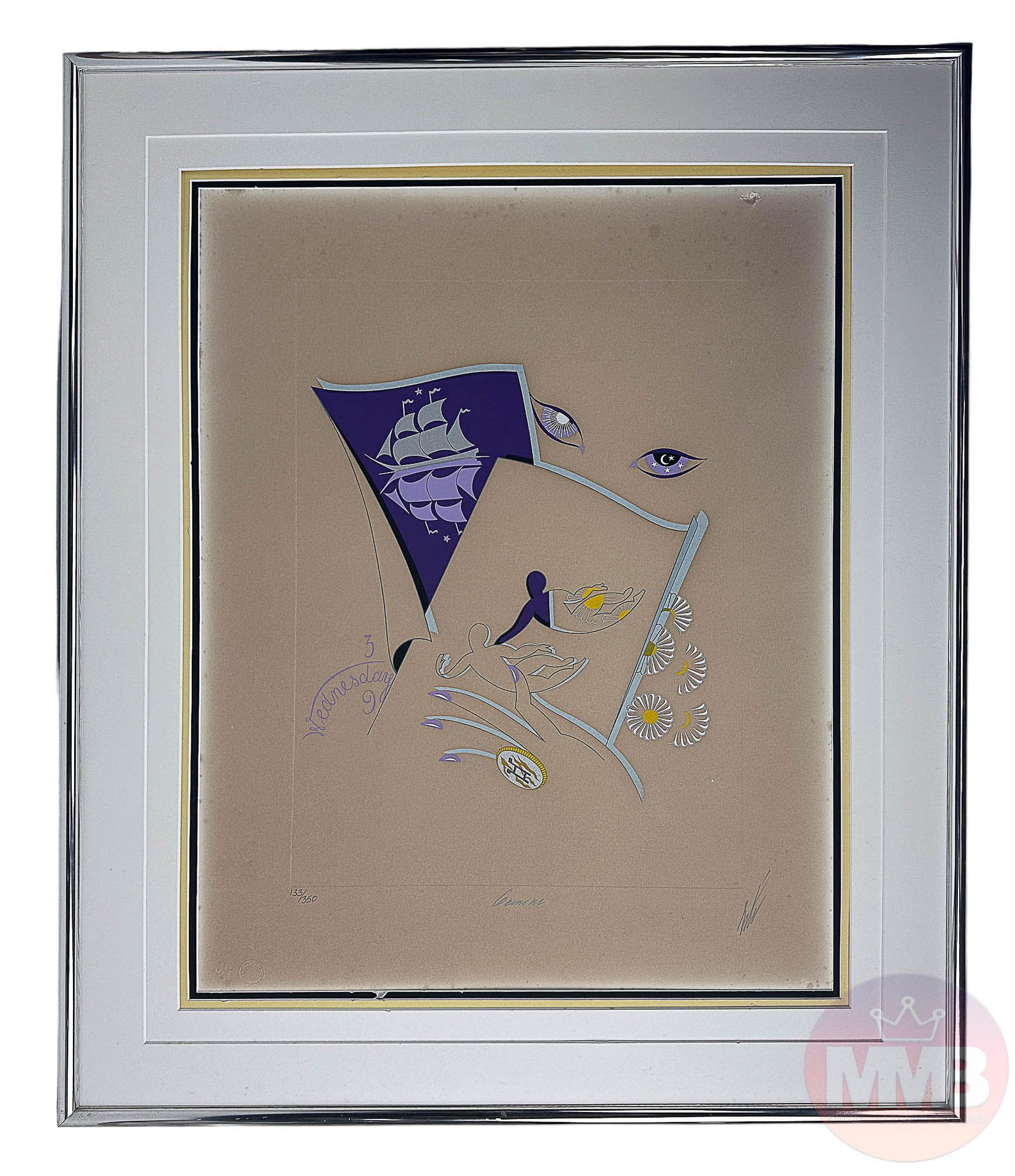 Erte Gemini Limited Edition LE Colored Serigraph (1 of 5)