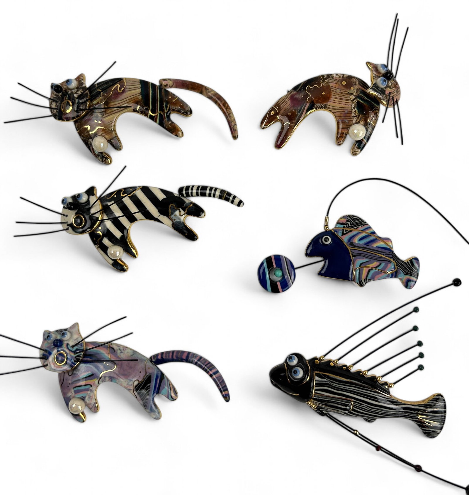 Jewelry 10 Cynthia Chuang Cat Fish Brooch Pin LOT (1 of 6)